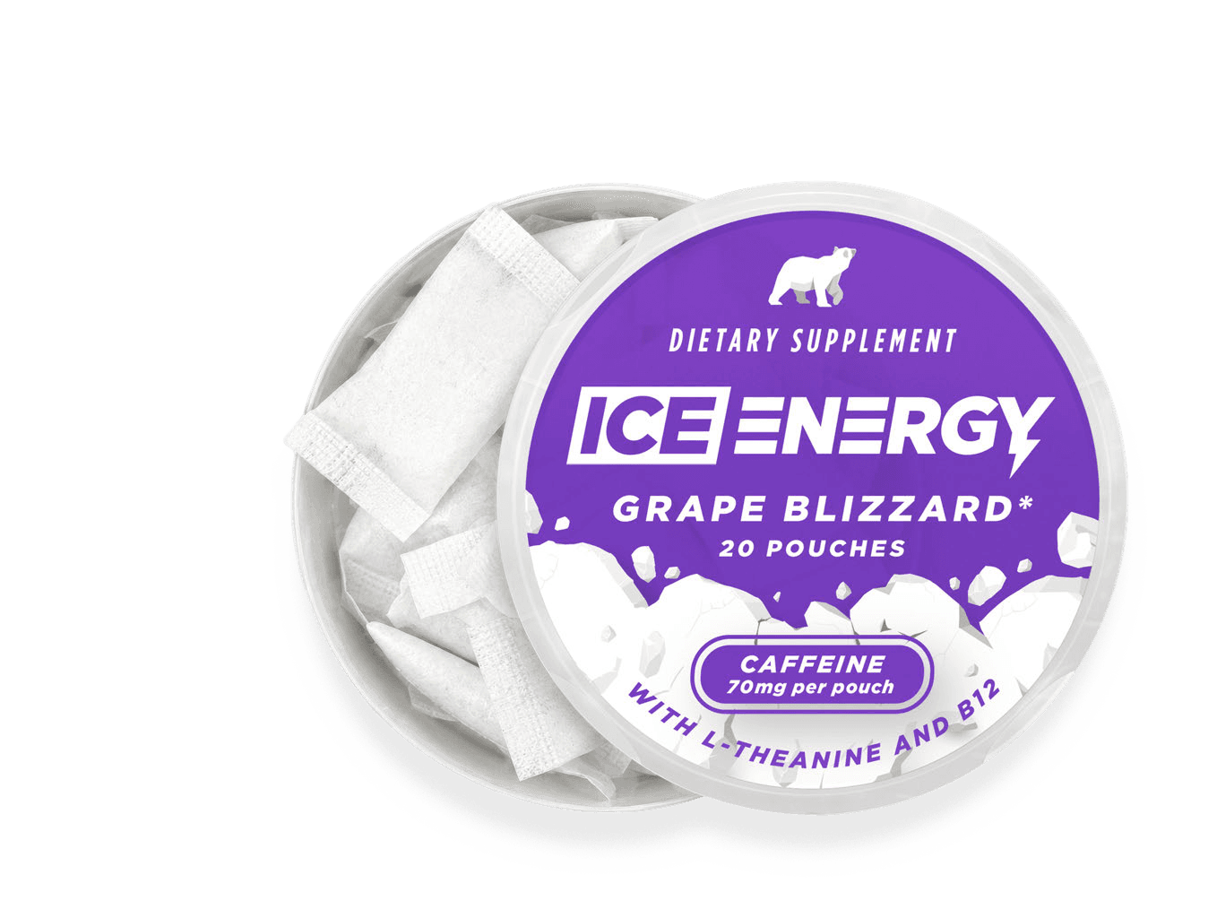 ICE Pouch Grape Blizzard caffeine pouches can
