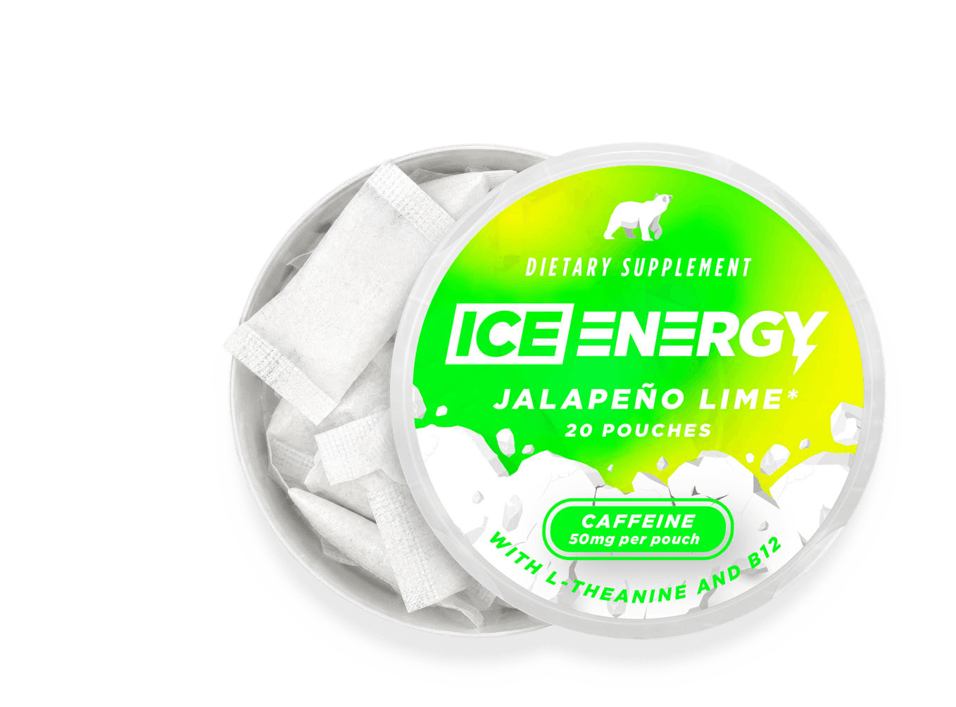 ICE Pouch Jalapeño Lime caffeine pouches can