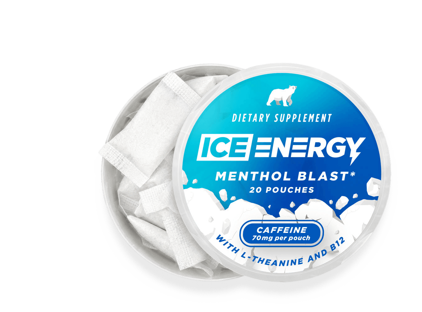 ICE Pouch Menthol Blast caffeine pouches can